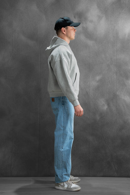 Hemo Boxy Fit Zip-huppari Harmaa