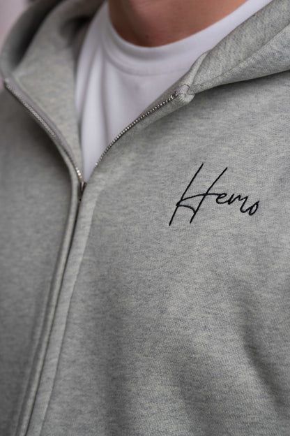 Hemo Boxy Fit Zip-huppari Harmaa