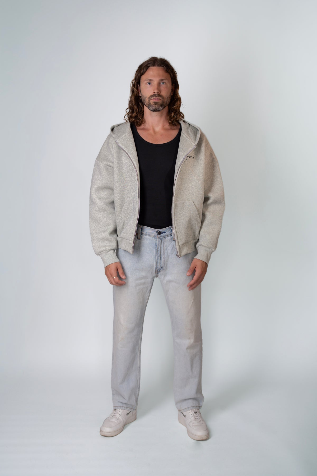 Hemo Boxy Fit Zip-huppari Harmaa