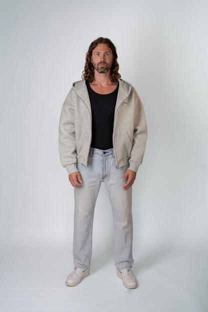 Hemo Boxy Fit Zip-huppari Harmaa