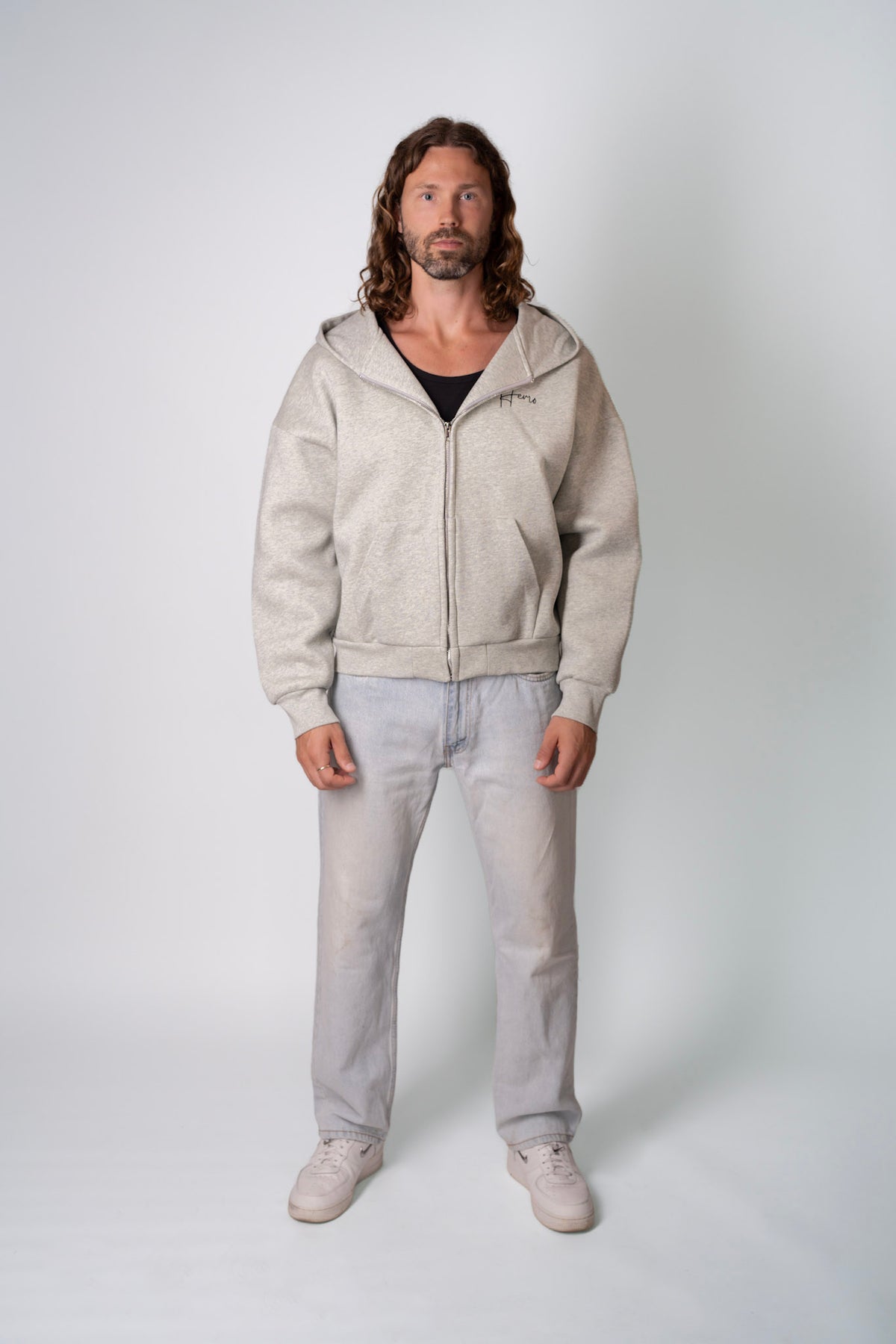 Hemo Boxy Fit Zip-huppari Harmaa