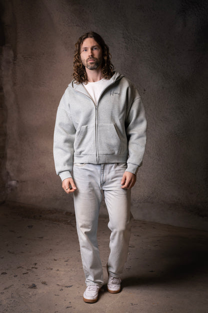 Hemo Boxy Fit Zip-huppari Harmaa